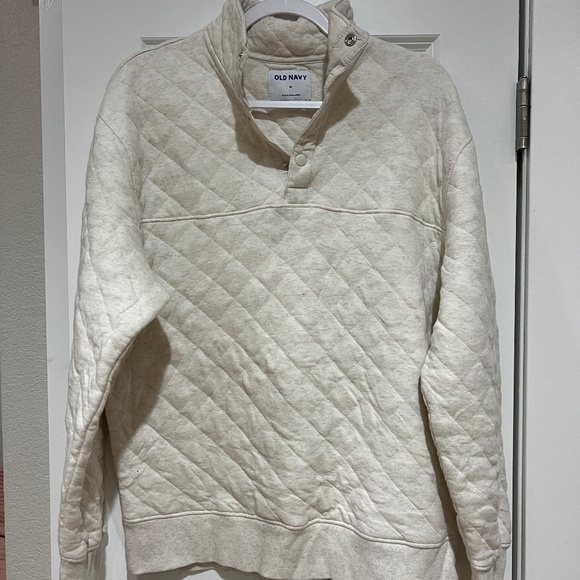 Cream Quilted Sweatshirt - Picture 1 of 3